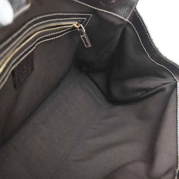 GUCCI Logo GG Pattern Shoulder Bag Canvas Leather Brown GHW Italy 76YH745 - Picture 10 of 14